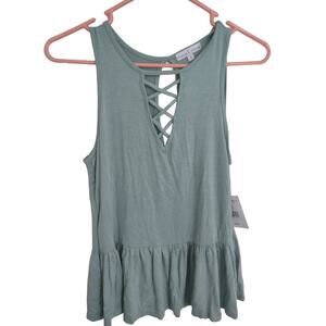Moa Moa Mint Green Top Keyhole back Size Small‎ Made in the USA